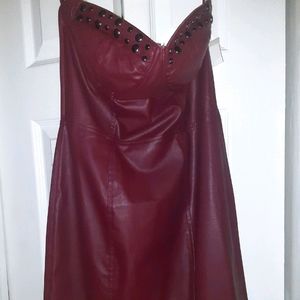 Burgundy Halter Dress